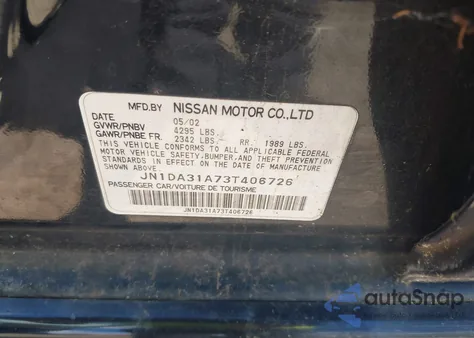 2003 Nissan Maxima Se from USA, damaged, VIN JN1DA31A73T406726
